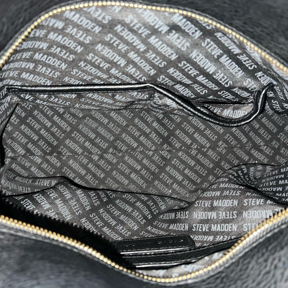 Steve Madden Black Satchel with Gold Accents - Picture 2 of 4